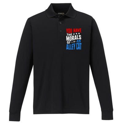 You Have The Morals Of An Alley Cat Funny Debate Performance Long Sleeve Polo