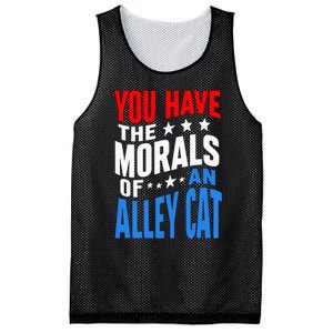 You Have The Morals Of An Alley Cat Funny Debate Mesh Reversible Basketball Jersey Tank