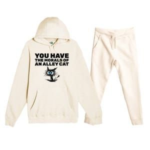 You Have The Morals Of An Alley Cat Premium Hooded Sweatsuit Set