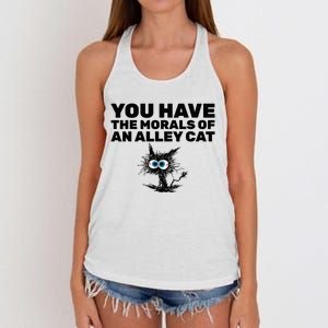 You Have The Morals Of An Alley Cat Women's Knotted Racerback Tank