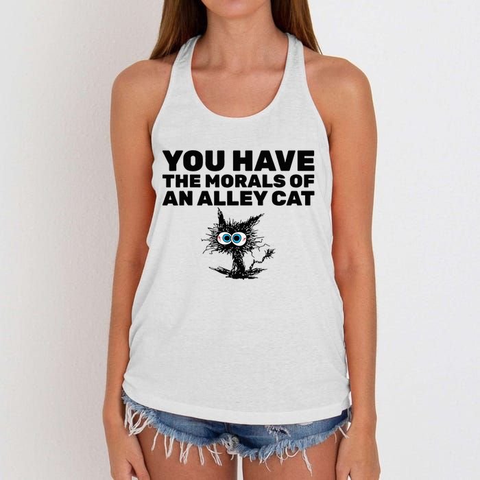 You Have The Morals Of An Alley Cat Women's Knotted Racerback Tank