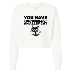 You Have The Morals Of An Alley Cat Cropped Pullover Crew