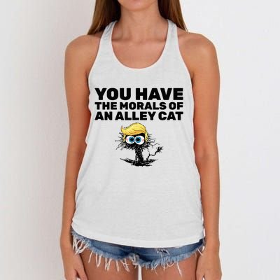 You Have The Morals Of An Alley Cat Women's Knotted Racerback Tank