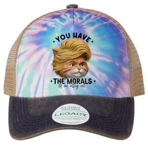 You Have The Morals Of An Alley Cat Joke Meme Funny America Legacy Tie Dye Trucker Hat