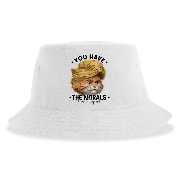 You Have The Morals Of An Alley Cat Joke Meme Funny America Sustainable Bucket Hat