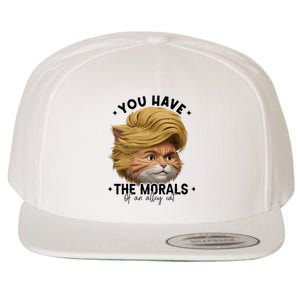 You Have The Morals Of An Alley Cat Joke Meme Funny America Wool Snapback Cap