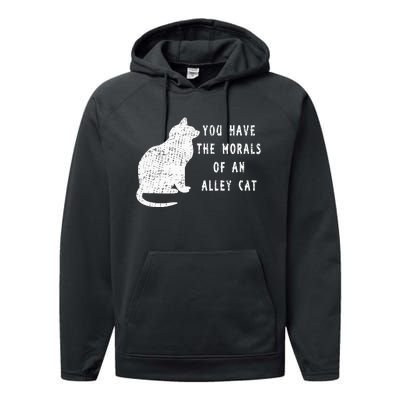 You Have The Morals Of An Alley Cat Funny Biden Performance Fleece Hoodie