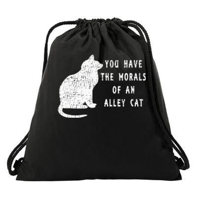 You Have The Morals Of An Alley Cat Funny Biden Drawstring Bag