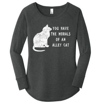 You Have The Morals Of An Alley Cat Funny Biden Women's Perfect Tri Tunic Long Sleeve Shirt