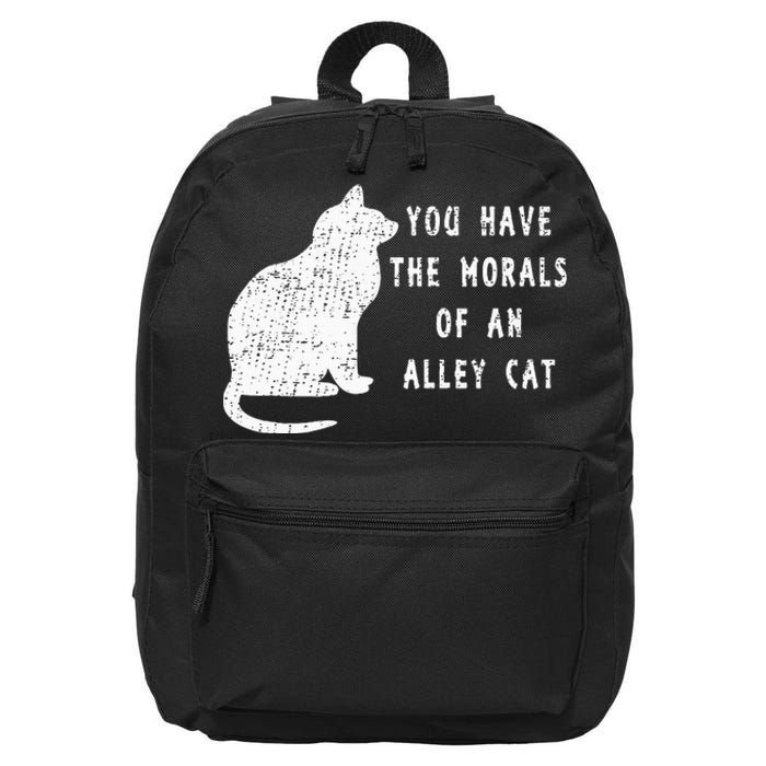 You Have The Morals Of An Alley Cat Funny Biden 16 in Basic Backpack