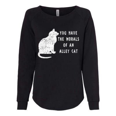 You Have The Morals Of An Alley Cat Funny Biden Womens California Wash Sweatshirt