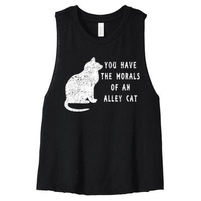 You Have The Morals Of An Alley Cat Funny Biden Women's Racerback Cropped Tank