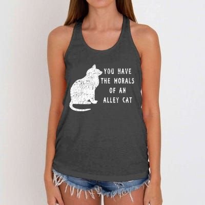 You Have The Morals Of An Alley Cat Funny Biden Women's Knotted Racerback Tank