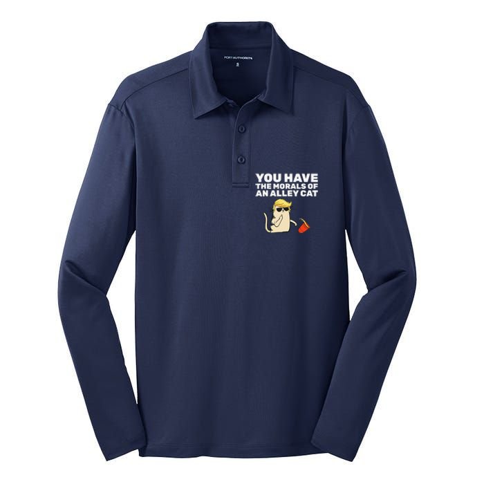 You Have The Morals Of An Alley Cat Silk Touch Performance Long Sleeve Polo