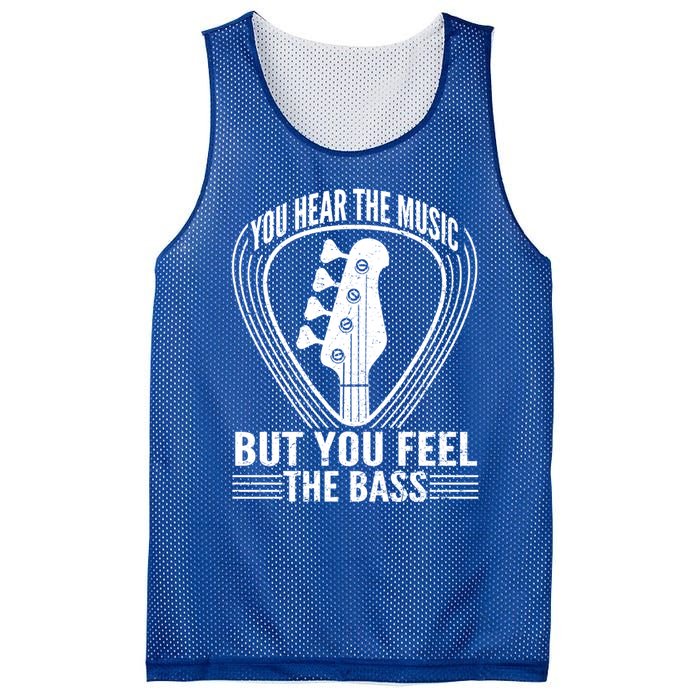 You Hear The Music But You Feel The Bass Guitar Player Cool Gift Mesh Reversible Basketball Jersey Tank