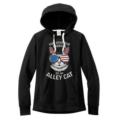 You Have The Morals Of An Alley Cat Funny Cat Women's Fleece Hoodie