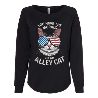 You Have The Morals Of An Alley Cat Funny Cat Womens California Wash Sweatshirt