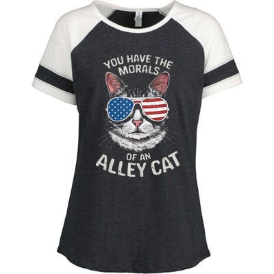 You Have The Morals Of An Alley Cat Funny Cat Enza Ladies Jersey Colorblock Tee