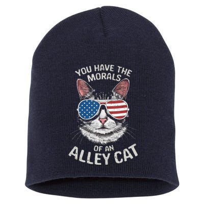 You Have The Morals Of An Alley Cat Funny Cat Short Acrylic Beanie