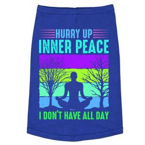 Yoga Hurry Up Inner Peace Im Impatient Yoga Lover Joke Gift Doggie Tank