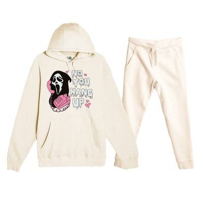 You Hang Up First. Ghosts Halloween Premium Hooded Sweatsuit Set