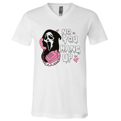 You Hang Up First. Ghosts Halloween V-Neck T-Shirt