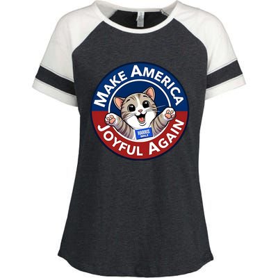 Yesica Harris Walz Make American Joyful Again Enza Ladies Jersey Colorblock Tee