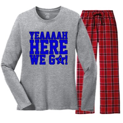 Yeah Here We Go Dallas Football Sport Women's Long Sleeve Flannel Pajama Set 