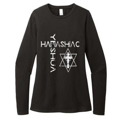 Yeshua Hamashiach Word Cross Messianic Hebrew Jesus Judaism Womens CVC Long Sleeve Shirt