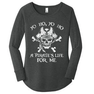 Yo Ho Yo Ho A PirateS Life For Me Skulls Women's Perfect Tri Tunic Long Sleeve Shirt