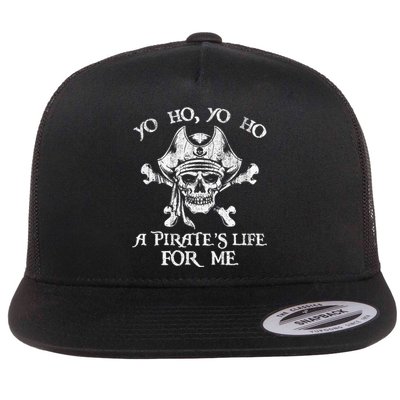 Yo Ho Yo Ho A PirateS Life For Me Skulls Flat Bill Trucker Hat