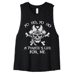 Yo Ho Yo Ho A PirateS Life For Me Skulls Women's Racerback Cropped Tank