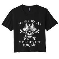 Yo Ho Yo Ho A PirateS Life For Me Skulls Women's Crop Top Tee