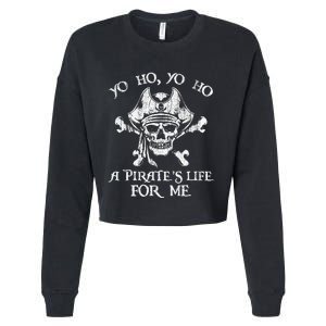 Yo Ho Yo Ho A PirateS Life For Me Skulls Cropped Pullover Crew