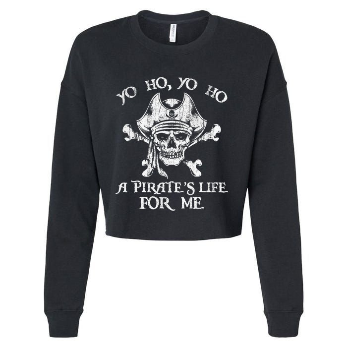 Yo Ho Yo Ho A PirateS Life For Me Skulls Cropped Pullover Crew