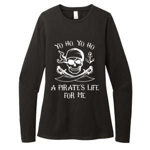 Yo Ho Yo Ho A Pirate's Life For Me Spooky Skeleton Pirate Womens CVC Long Sleeve Shirt