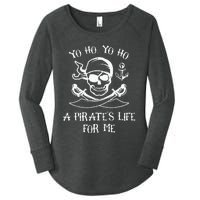 Yo Ho Yo Ho A Pirate's Life For Me Spooky Skeleton Pirate Women's Perfect Tri Tunic Long Sleeve Shirt