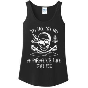 Yo Ho Yo Ho A Pirate's Life For Me Spooky Skeleton Pirate Ladies Essential Tank