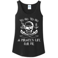 Yo Ho Yo Ho A Pirate's Life For Me Spooky Skeleton Pirate Ladies Essential Tank