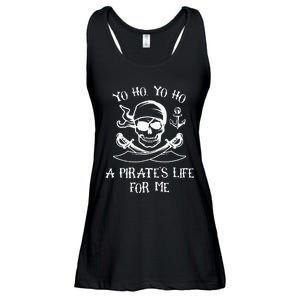 Yo Ho Yo Ho A Pirate's Life For Me Spooky Skeleton Pirate Ladies Essential Flowy Tank