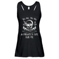 Yo Ho Yo Ho A Pirate's Life For Me Spooky Skeleton Pirate Ladies Essential Flowy Tank