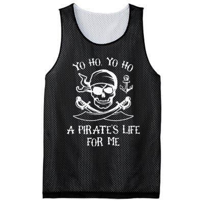 Yo Ho Yo Ho A Pirate's Life For Me Spooky Skeleton Pirate Mesh Reversible Basketball Jersey Tank