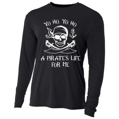 Yo Ho Yo Ho A Pirate's Life For Me Spooky Skeleton Pirate Cooling Performance Long Sleeve Crew