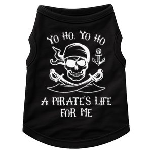 Yo Ho Yo Ho A Pirates Life For Me Spooky Skeleton Pirate Doggie Tank