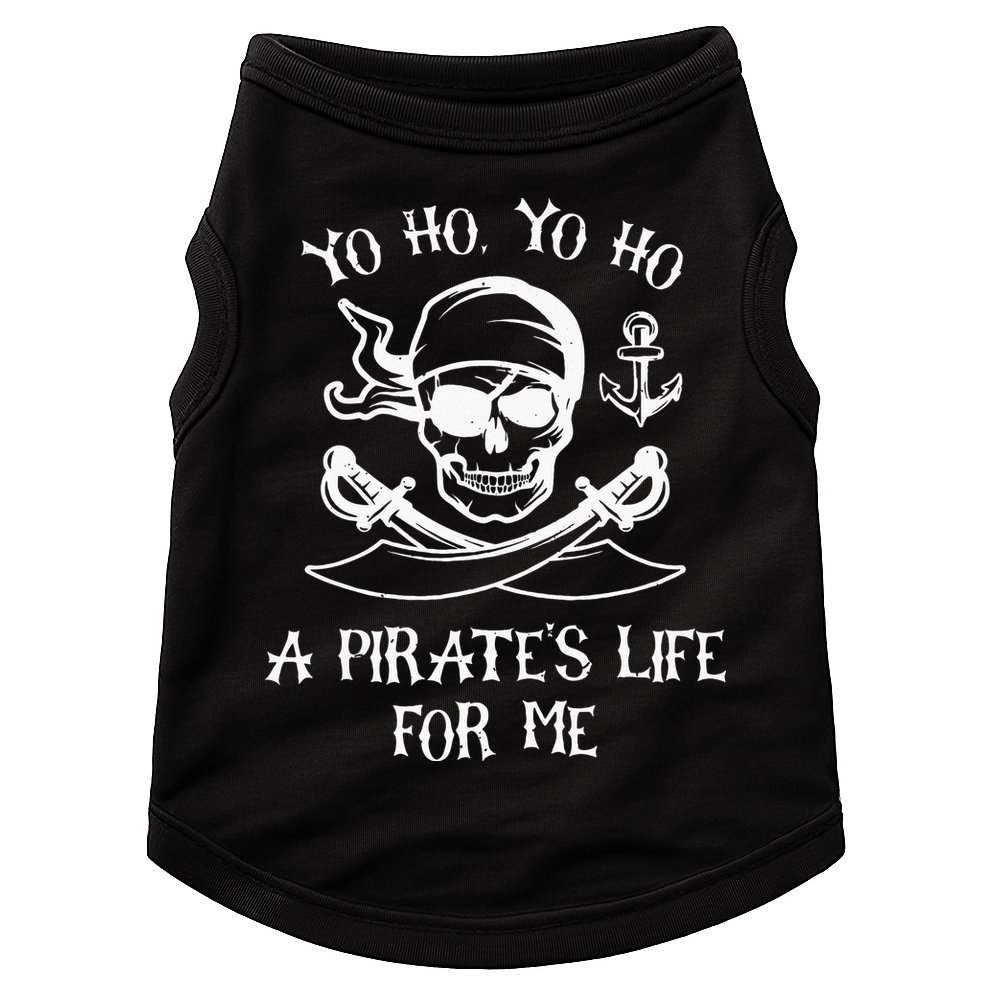 Yo Ho Yo Ho A Pirates Life For Me Spooky Skeleton Pirate Doggie Tank