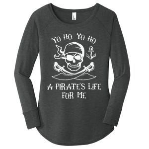 Yo Ho Yo Ho A Pirates Life For Me Spooky Skeleton Pirate Women's Perfect Tri Tunic Long Sleeve Shirt