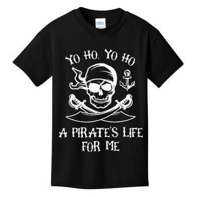 Yo Ho Yo Ho A Pirates Life For Me Spooky Skeleton Pirate Kids T-Shirt