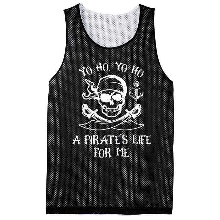 Yo Ho Yo Ho A Pirate's Life For Me Spooky Skeleton Pirate Mesh Reversible Basketball Jersey Tank