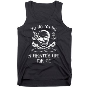 Yo Ho Yo Ho A Pirate's Life For Me Spooky Skeleton Pirate Tank Top