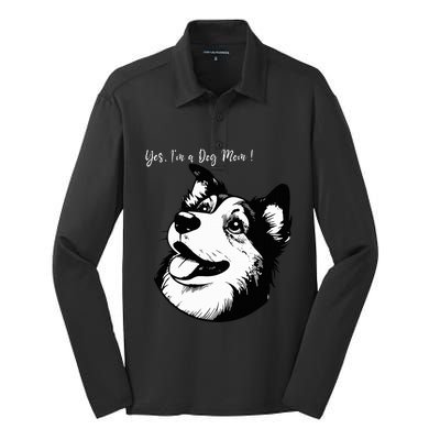 Yes IM A Dog Mom Displays Love For This Lovely Pet Silk Touch Performance Long Sleeve Polo